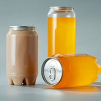 Image 1 of  Transparent Plastic Cans Suitable for Milk Tea Coffee Cake Smoothie PET Cans With Lid  (200ML-330ML