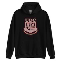 Image 1 of LOVEDCGOGO "UDC" Gray/Red Logo Black Unisex Hoodie
