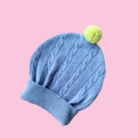 Image 1 of Cashmere Slouch Bobble Beanie