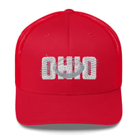 Image of Red OHIO VINTAGE FOOTBALL Embroidered Trucker Cap