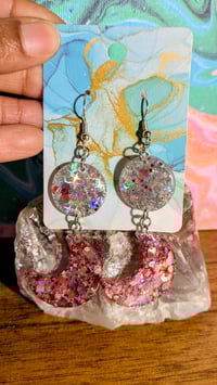 Image 1 of Pink Moon Stacked Dangles 