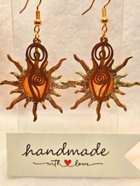 Image 2 of Handcrafted Resin Sun Goddess Charm w/ Sun Earrings 