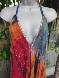 Image 3 of Mykonos tie dye jewelled jumpsuit - Rainbow
