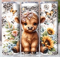 Leopard highland cow 20oz tumbler