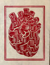 Heart-Shaped Maze Block Print