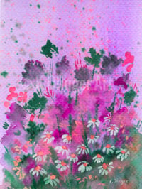 Image 1 of 'Daisies in Pink' Print