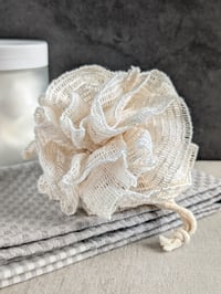 Image 1 of Ramie Mesh Shower Pouf