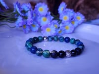 Image 1 of Azurite/Shungite /Black Tourmaline Gemstone Bracelet