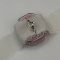 Image 1 of Rose Quartz & Tourmaline Trio Teardrop Ring