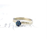 Image 8 of reserved for the fabulous N . malawi engagement ring with 3 sapphire wedding band
