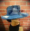 Denim Wide Brim Fedora Hat 