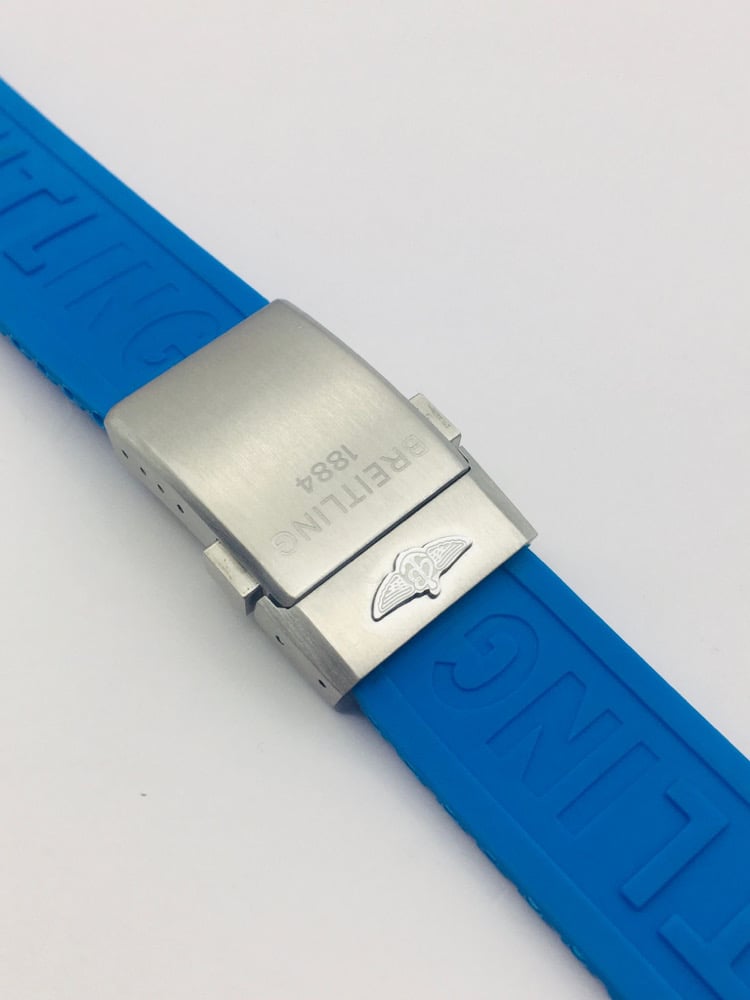 Image of 22mm-24mm sky blue silicone Rubber Watch Strap Band Bracelet,for breitling watch,straight lug.new