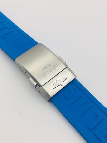 Image of 22mm-24mm sky blue silicone Rubber Watch Strap Band Bracelet,for breitling watch,straight lug.new