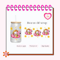 Hk Pink Flamingo UV DTF Cup wrap