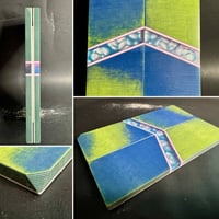 Image 1 of Layered Micarta & @Kaoticartworks Resin Segmented Knife Scales