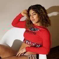 Image 1 of Red BossFitted Long Sleeve Crop Top