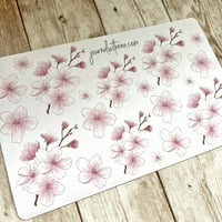 Image 4 of Sakura Flower Sticker Sheet | Transparent & Premium White Vinyl