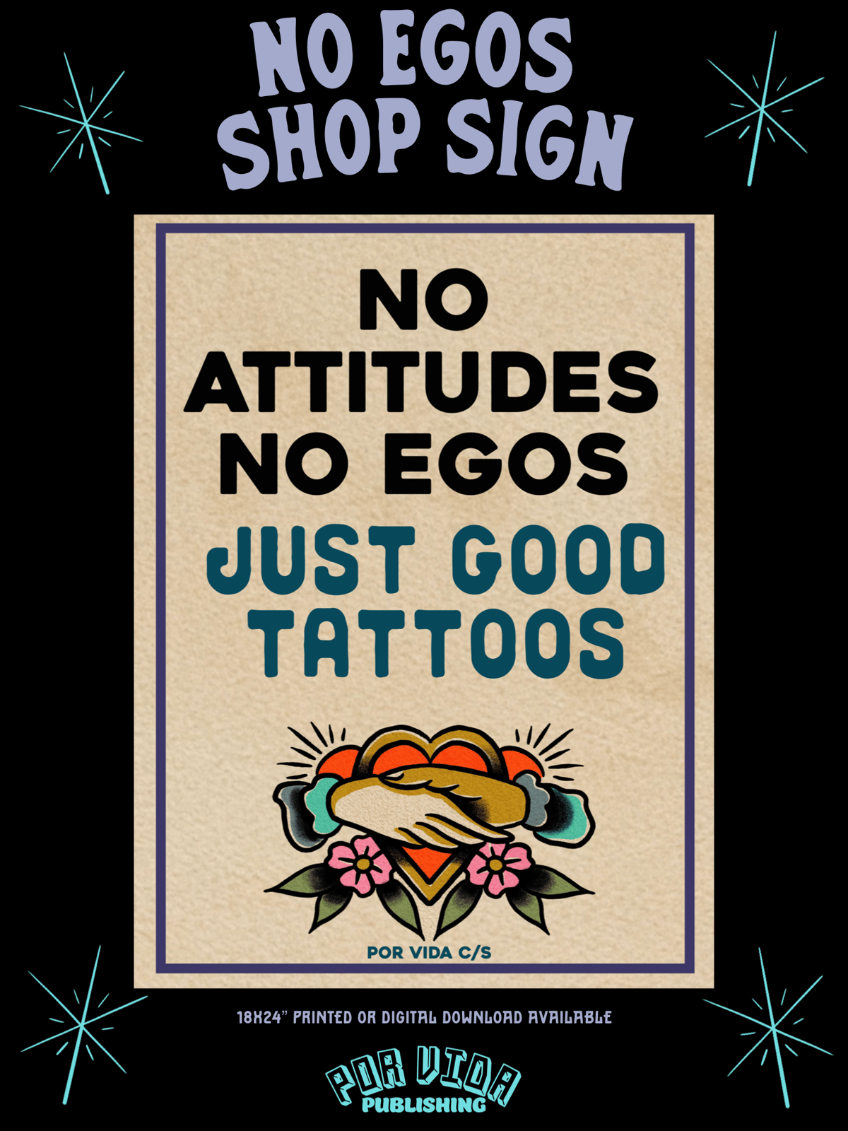 Image of No egos shop sign