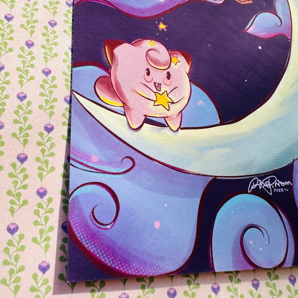 Image of The Moon Cult | Clefairy Original Art Print