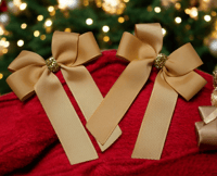 Image 3 of 4" bows with tinsel centers