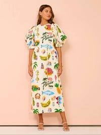 Image 1 of Paradise puff sleeve dress