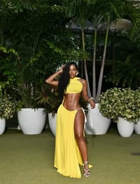 Image 6 of Ari lace up side slit dress