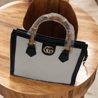 WHITE GG BAMBOO HANDBAG