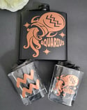 Aquarius Zodiac Flask Set 