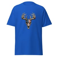 Image 4 of Unisex classic tee, Americana Deer Skull with Antlers Patriotic Tee
