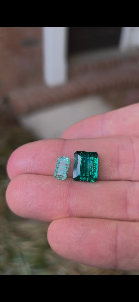 Image of Fantasy-cut Emeralds