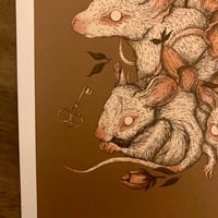 Image 4 of White Mice A4 Art Print
