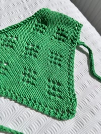 Image 2 of Knit lace bandana in emerald