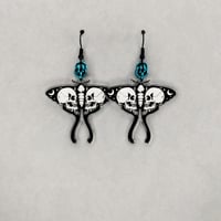 Skull Luna Moth Earrings