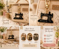 Image 2 of Sew-ology Midnight Sewing Machine Keychain 