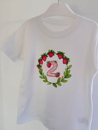 Image 1 of Strawberry Number Wreath T-Shirt 