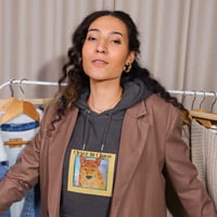 Image 3 of Unisex eco raglan hoodie with Clever Fox