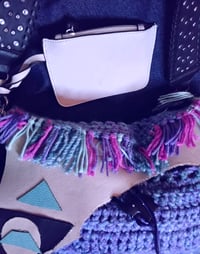 Image 4 of Large leather and crocheted shoulder bag 