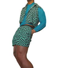 Image 1 of long collar crop top shirt 