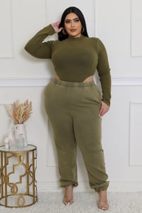 Image 2 of Incognito Bodysuit Pant Set(Olive)