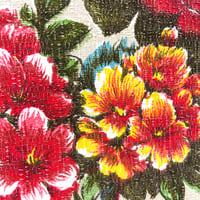 Image 9 of Fifties Flaming Florals Barkcloth Bag