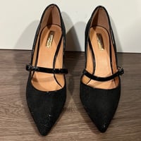 Image 2 of HALOGEN black high heel pointed toe pumps