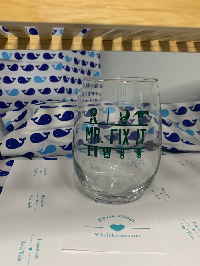 Dad stemless glasses