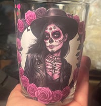 Purple skull girl glass 