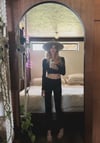 vintage Betsey Johnson velvet python trousers