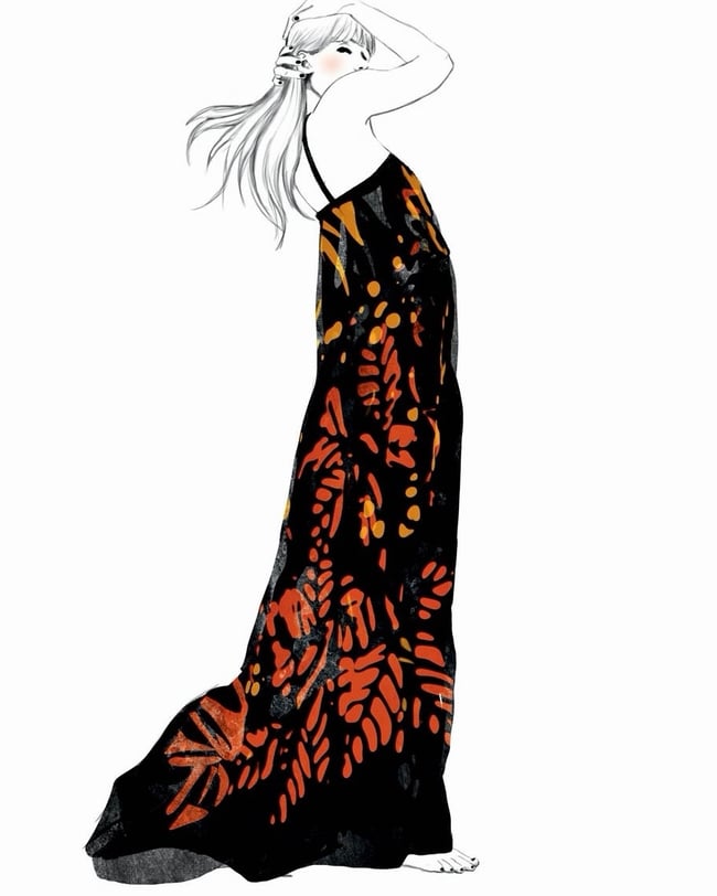 Chloé Lagerfeld silk galaxy dress maxi bohemian gown 