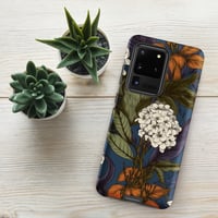 Image 15 of Art Nouveau Inspired Blue, Orange and White Boho Hippie Floral Sketch Tough case for Samsung®