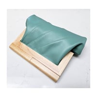 Image 2 of Sage Leather & Timber Clutch 