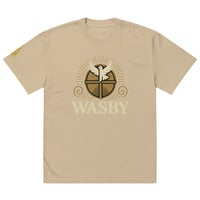 Image 2 of WASBY® Oversized Faded Christian T-Shirt | Faithwear Streetwear with Front & Sleeve Logo