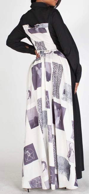 Image of 2TONE LONG SLEEVE MAXI DRESS