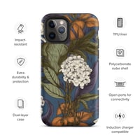 Image 5 of Art Nouveau Inspired Blue, Orange and White Boho Hippie Floral Sketch Tough Case for iPhone®